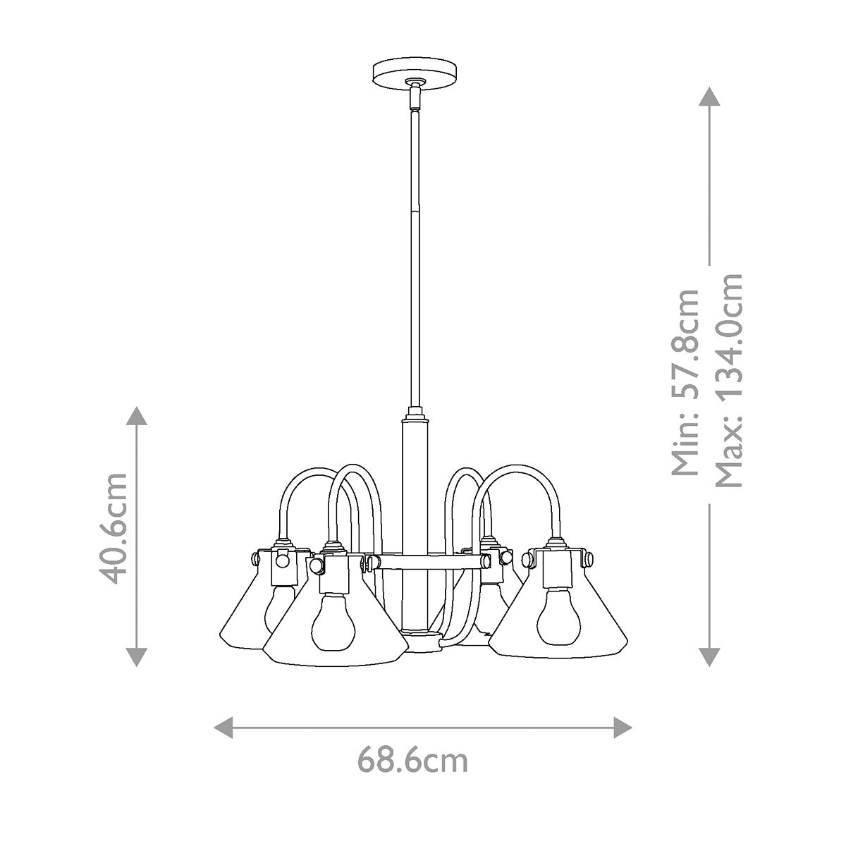 Congress Kronleuchter mit 4 Lichtern, klares Glas, Chrom - Elsteadlighting - leuchtengrosshandel24