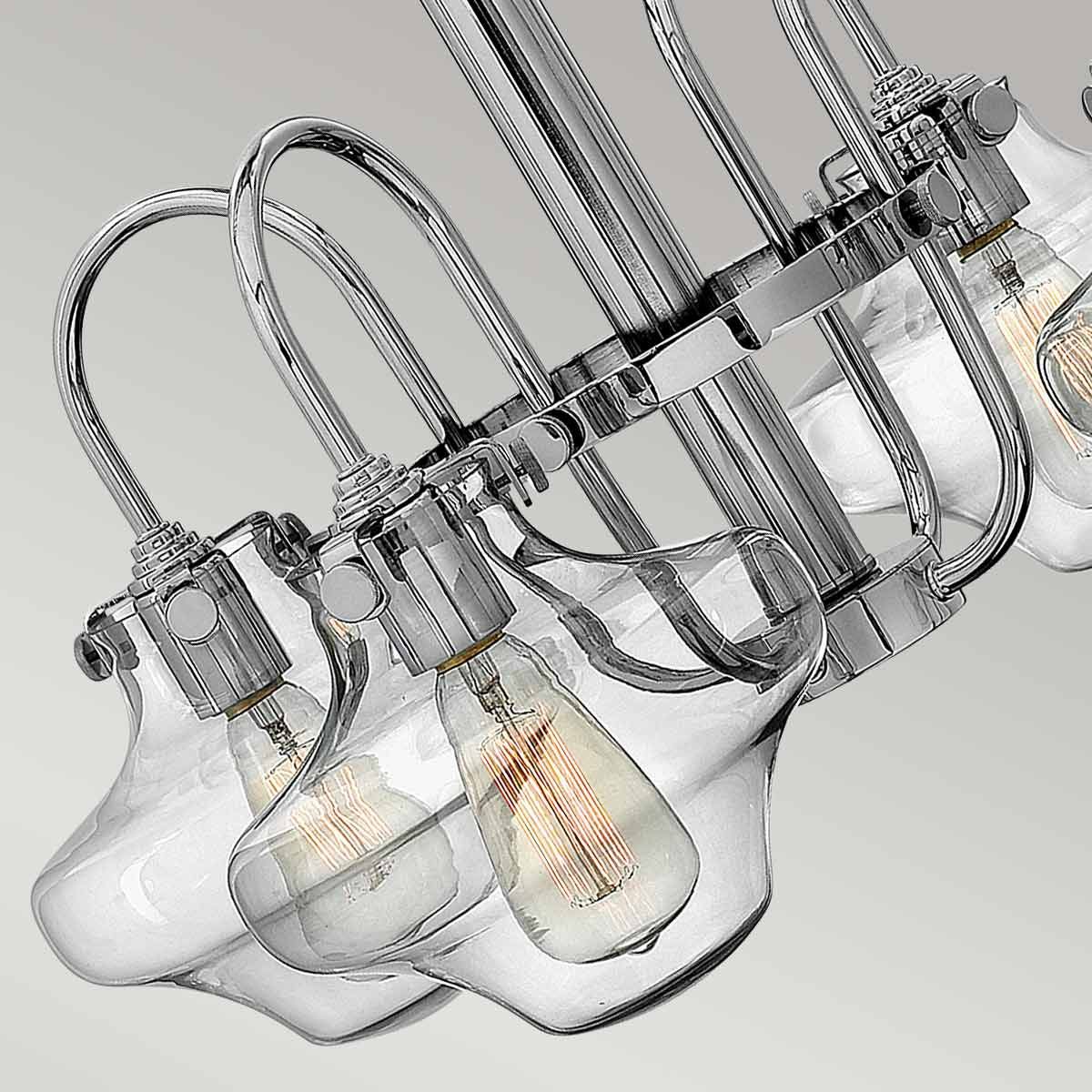 Congress Kronleuchter mit 4 Lichtern, klares Glas, Chrom - Elsteadlighting - leuchtengrosshandel24