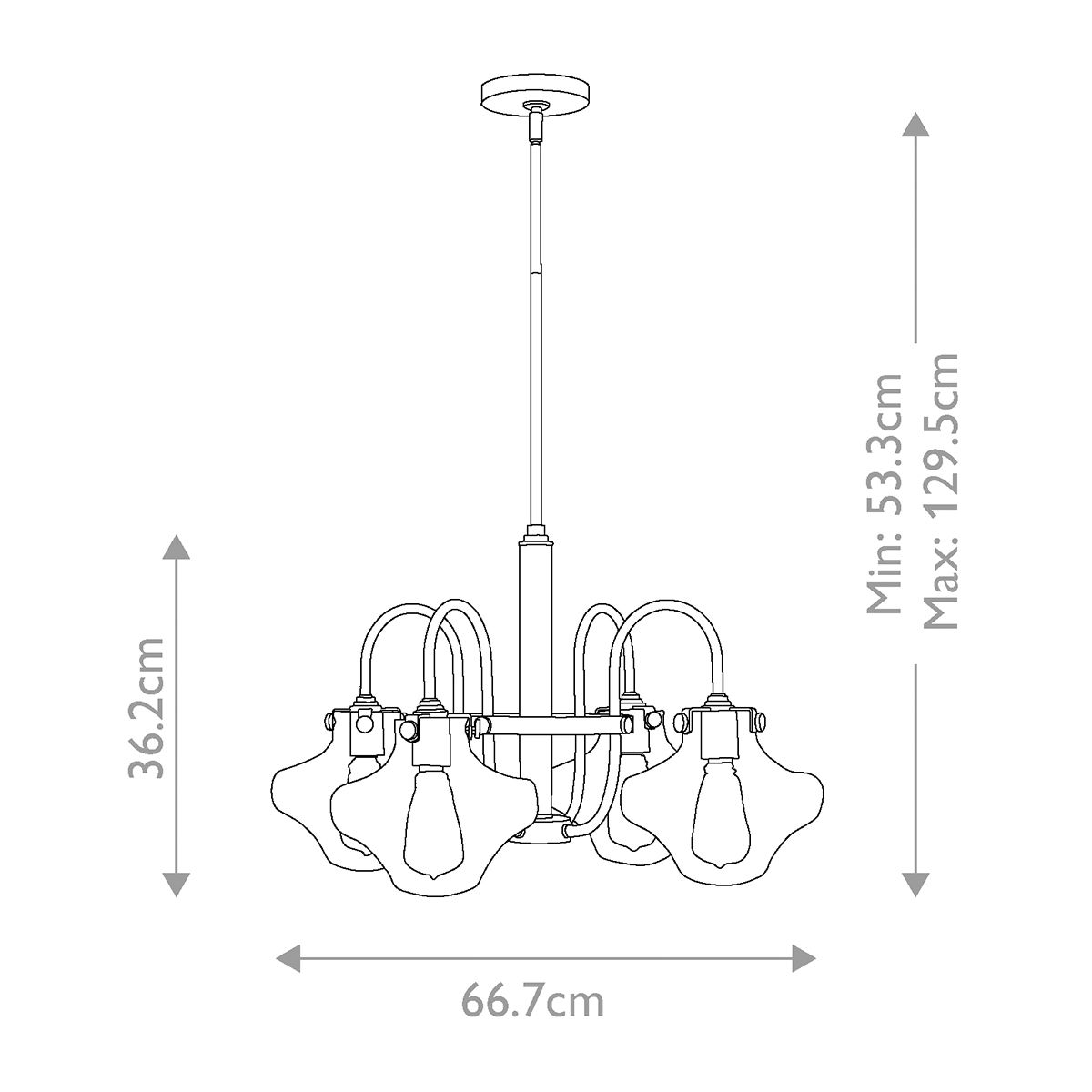 Congress Kronleuchter mit 4 Lichtern, klares Glas, Chrom - Elsteadlighting - leuchtengrosshandel24