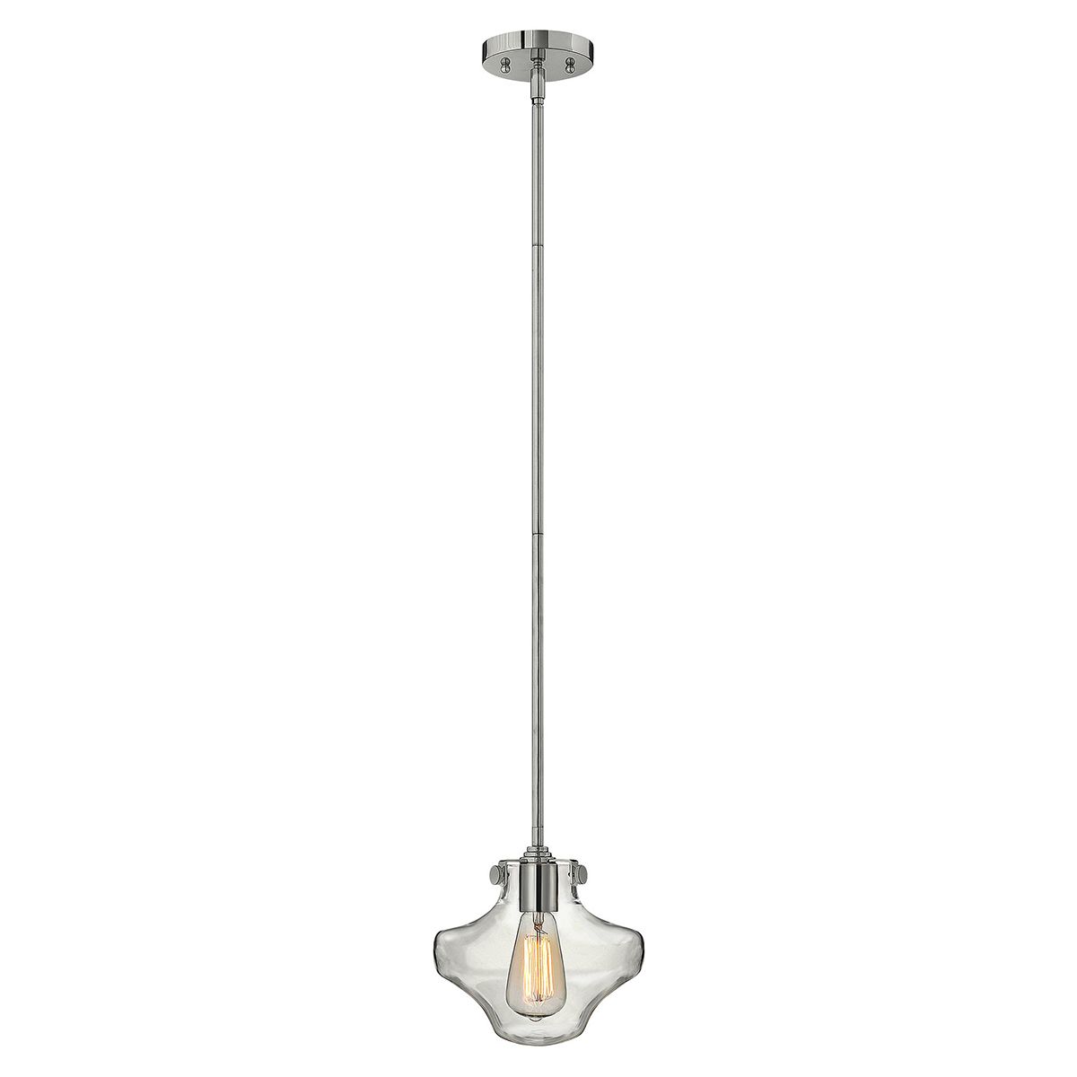 Congress Pendelleuchte mit 1 Licht, klares Glas, Chrom - Elsteadlighting - leuchtengrosshandel24