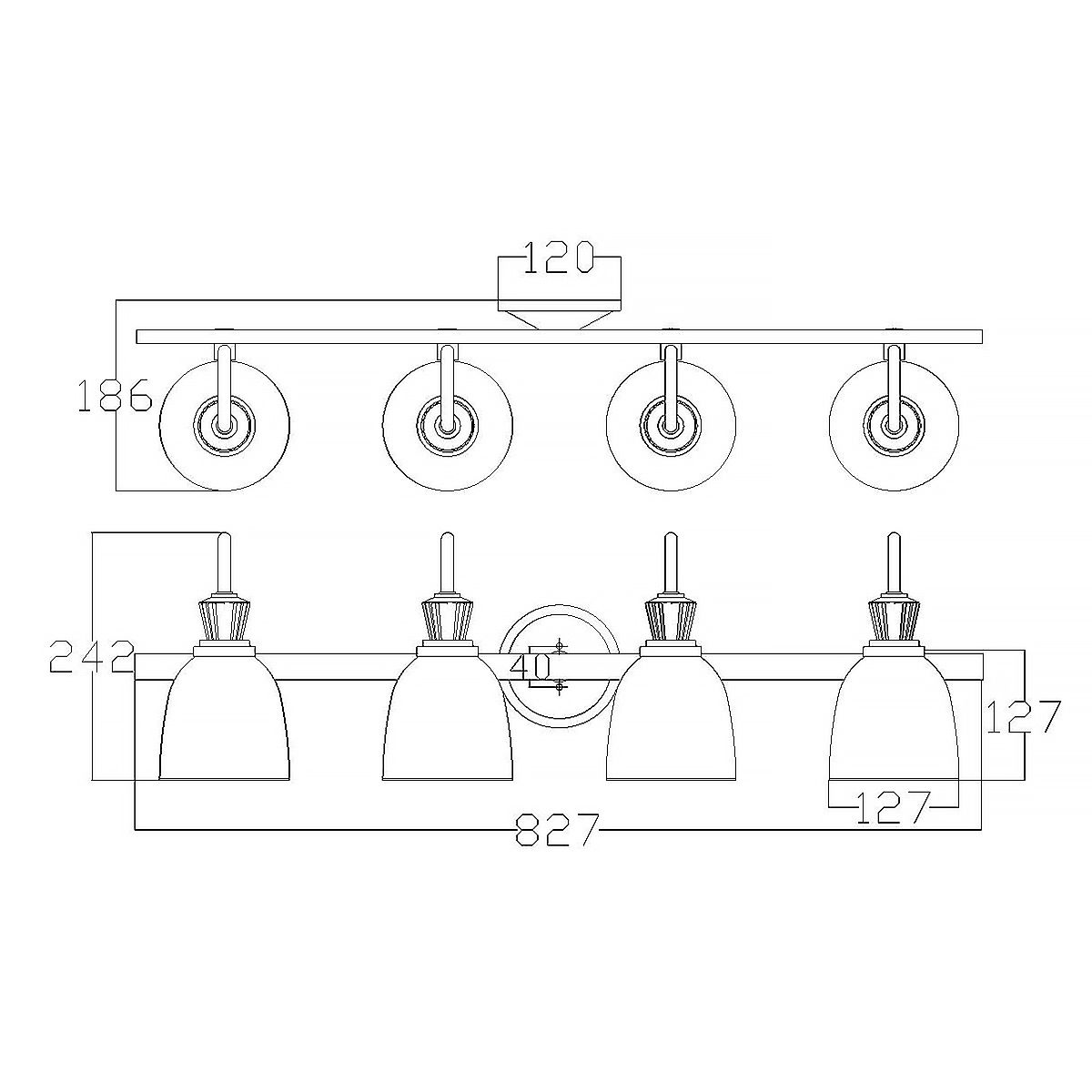 Cora 4-flammige Wandleuchte - Poliertes Chrom - Elsteadlighting - leuchtengrosshandel24