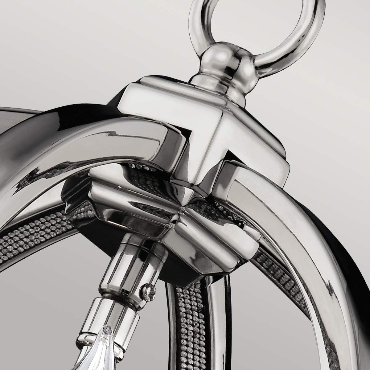 Corinne 3-flammige kleine Pendelleuchte - Poliertes Nickel, Kristalle - Elsteadlighting - leuchtengrosshandel24
