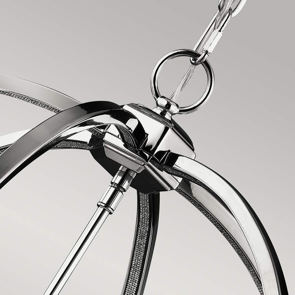 Corinne 6-flammige Pendelleuchte - Poliertes Nickel, Kristalle - Elsteadlighting - leuchtengrosshandel24