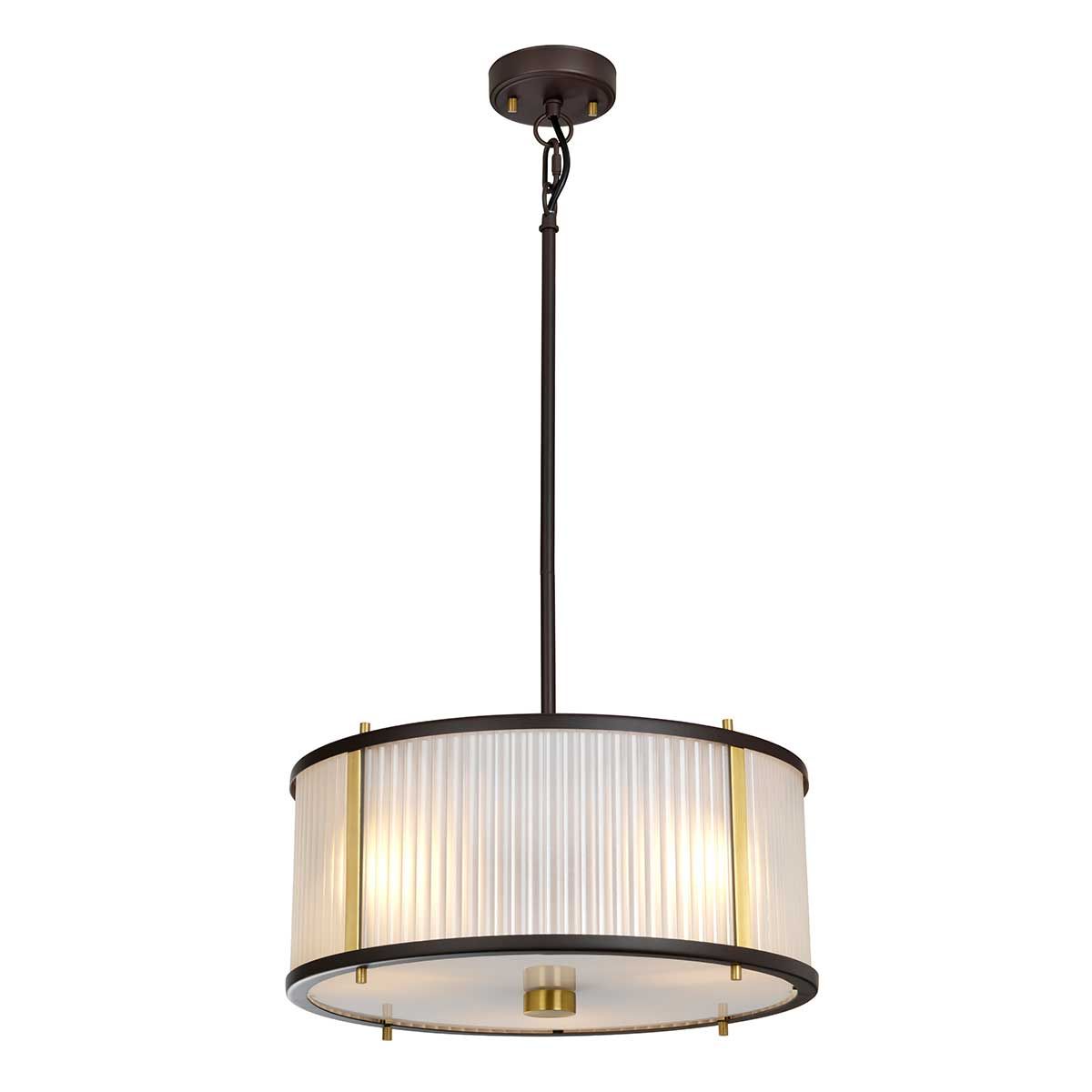 Corona 3-flammige Pendelleuchte - Museumsbronze dunkelbraun lackiert/gealtertes Messing - Elsteadlighting - leuchtengrosshandel24