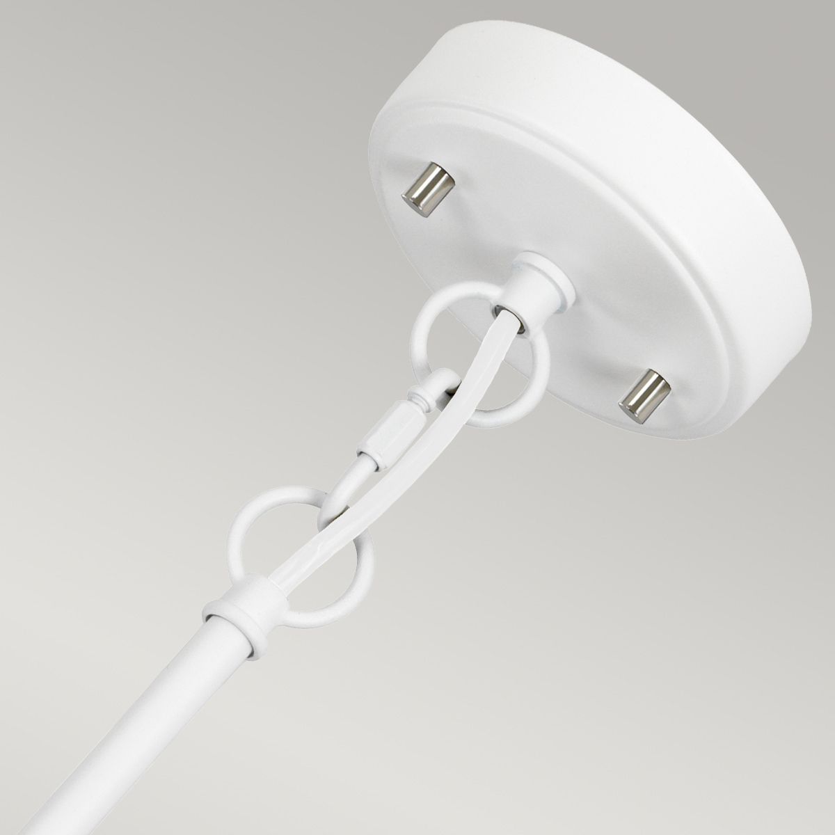 Corona Pendelleuchte mit 2 Lichtern, Weiß satiniert/ Nickel poliert - Elsteadlighting - leuchtengrosshandel24