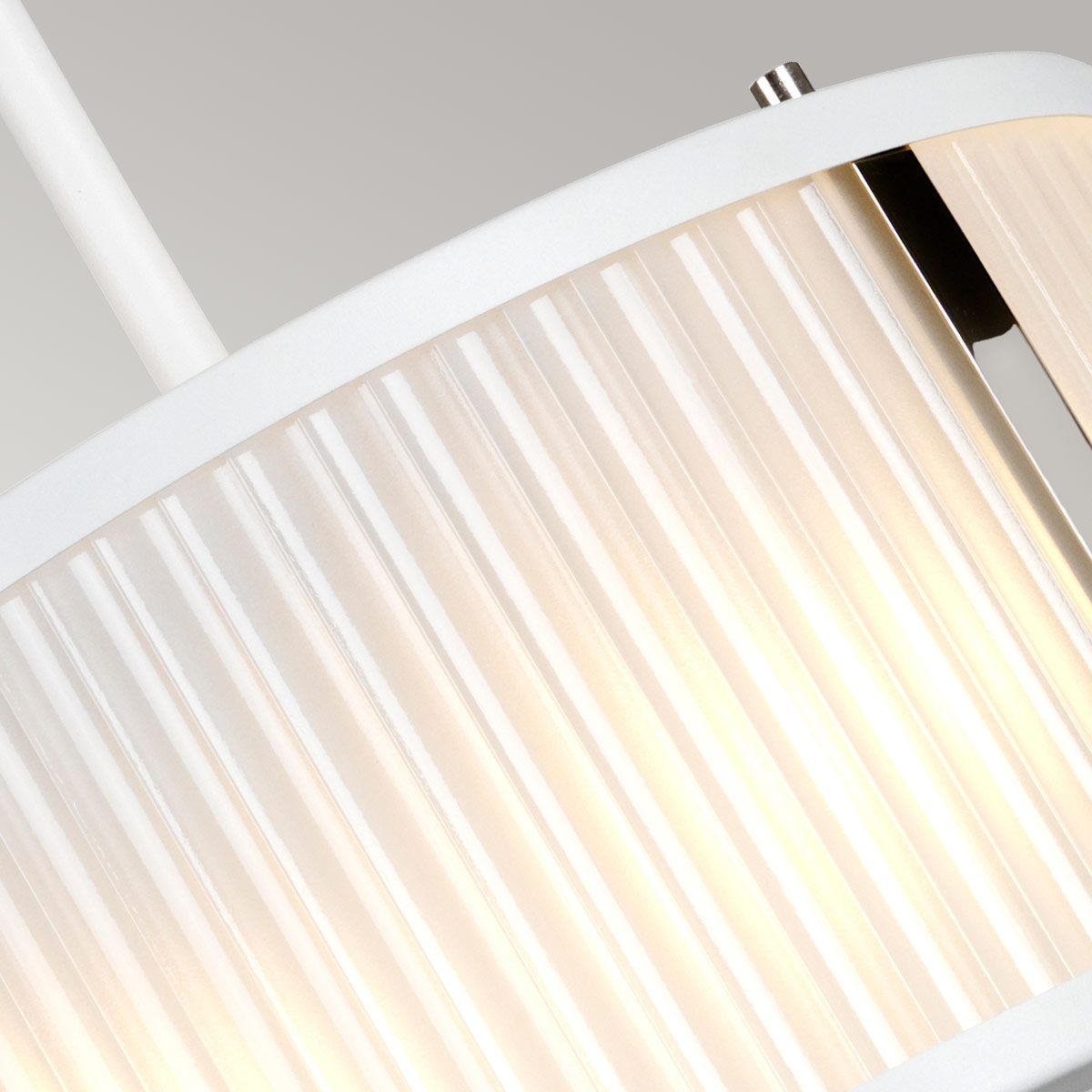 Corona Pendelleuchte mit 2 Lichtern, Weiß satiniert/ Nickel poliert - Elsteadlighting - leuchtengrosshandel24