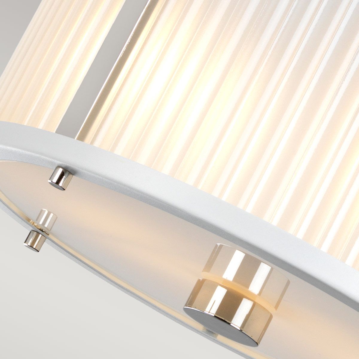 Corona Pendelleuchte mit 2 Lichtern, Weiß satiniert/ Nickel poliert - Elsteadlighting - leuchtengrosshandel24