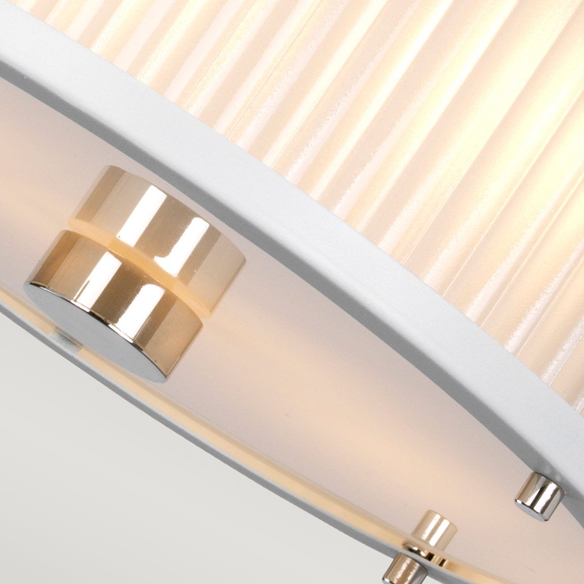Corona Pendelleuchte mit 2 Lichtern, Weiß satiniert/ Nickel poliert - Elsteadlighting - leuchtengrosshandel24