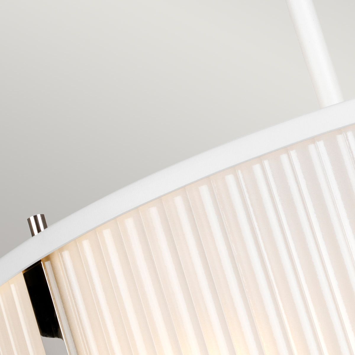 Corona Pendelleuchte mit 3 Lichtern, Weiß satiniert/ Nickel poliert - Elsteadlighting - leuchtengrosshandel24