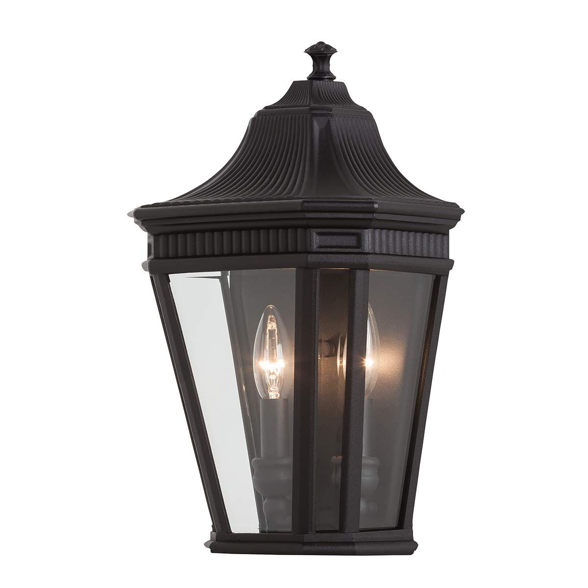 Cotswold Lane 2 - flammige Halbwandlaterne - Schwarz - Elsteadlighting - FE - COTSLN7 - BK