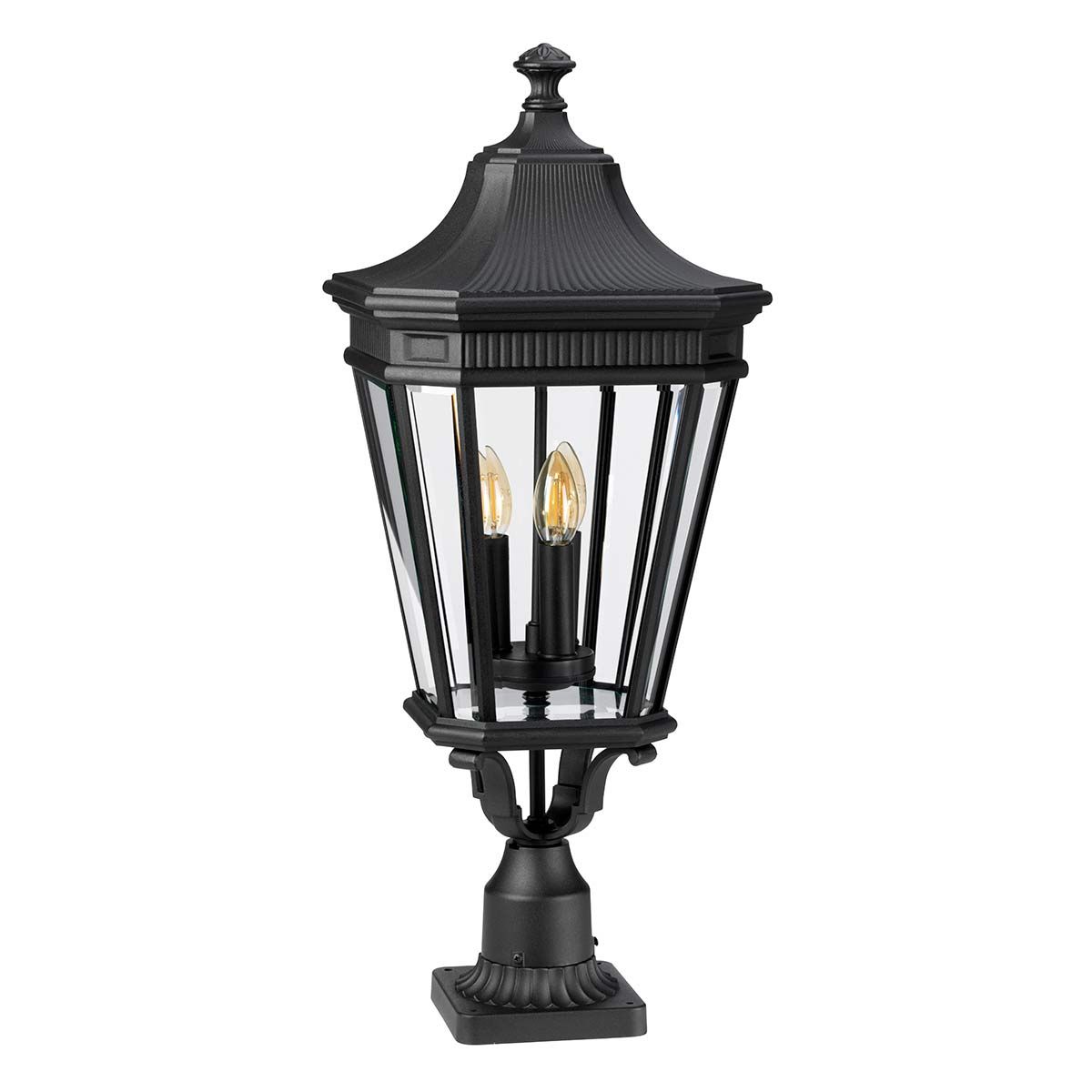 Cotswold Lane 3-flammige, große Sockelleuchte, Schwarz - Elsteadlighting - leuchtengrosshandel24