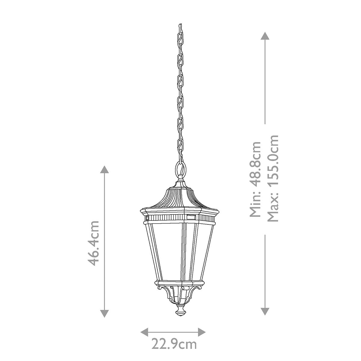 Cotswold Lane Kettenlaterne, 2 Lichter, mittelgroß, Schwarz - Elsteadlighting - FE - COTSLN8 - M - BK