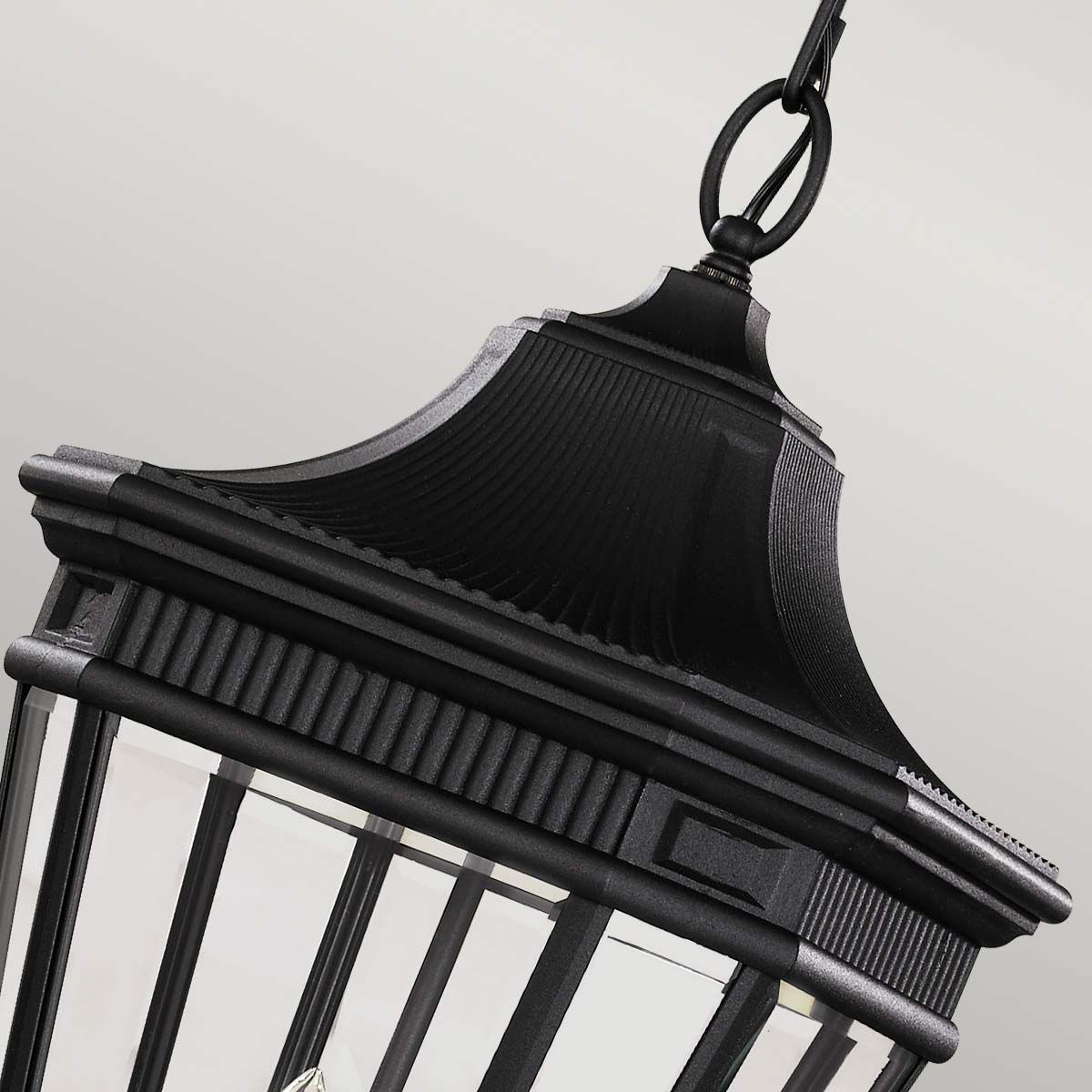 Cotswold Lane Kettenlaterne, groß, 3 Lichter, Schwarz - Elsteadlighting - FE - COTSLN8 - L - BK