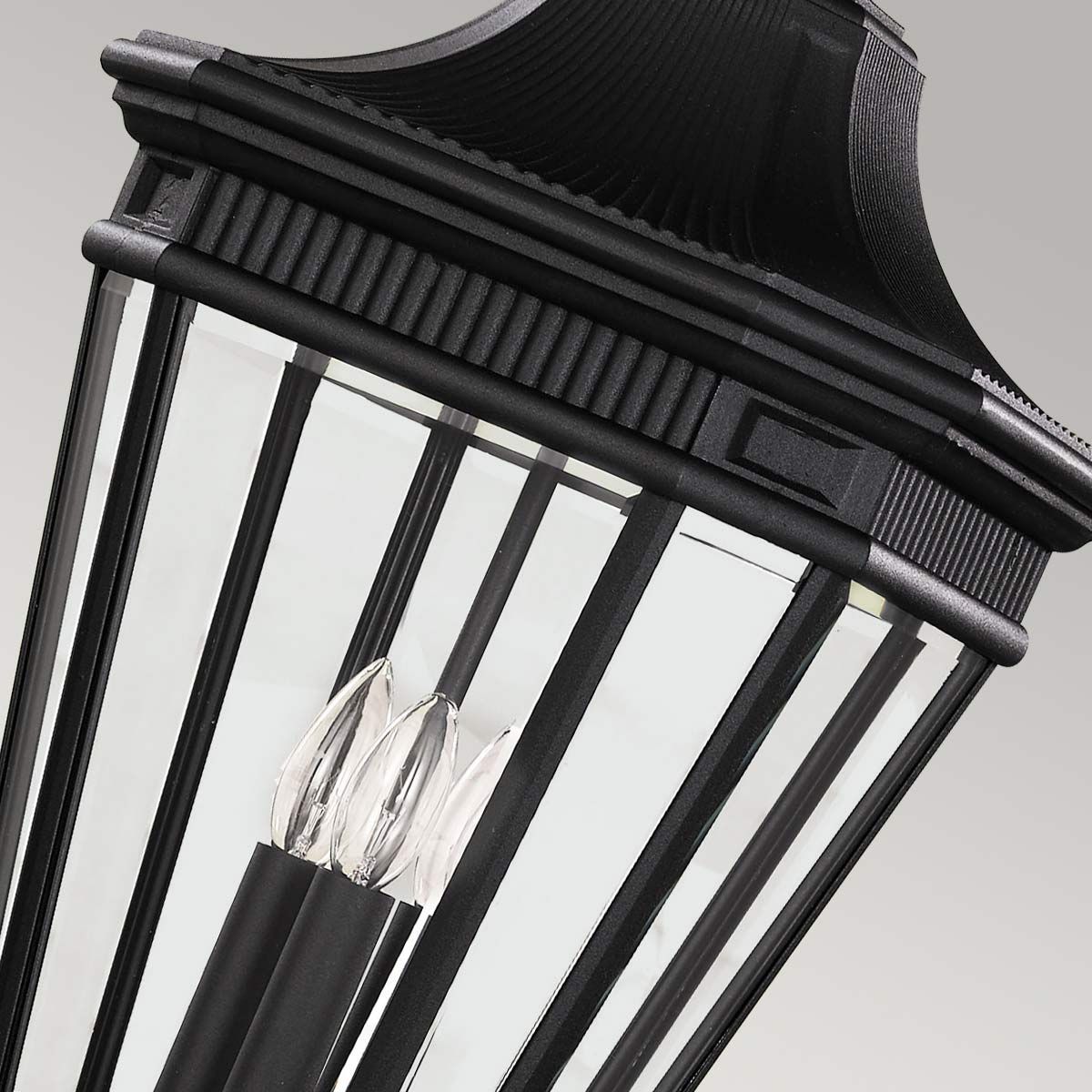 Cotswold Lane Kettenlaterne, groß, 3 Lichter, Schwarz - Elsteadlighting - FE - COTSLN8 - L - BK