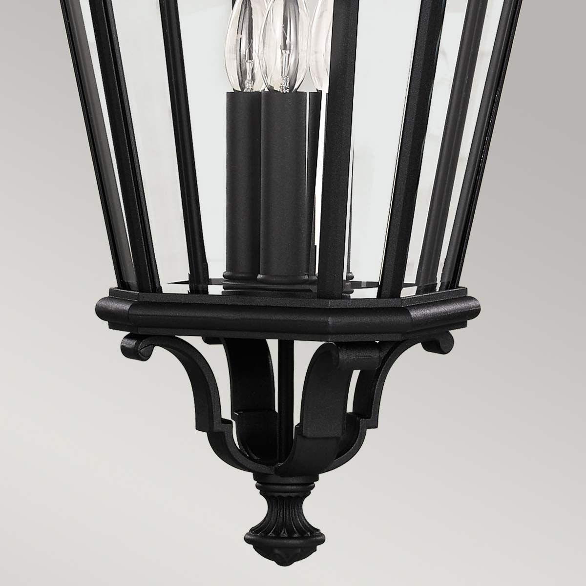 Cotswold Lane Kettenlaterne, groß, 3 Lichter, Schwarz - Elsteadlighting - FE - COTSLN8 - L - BK