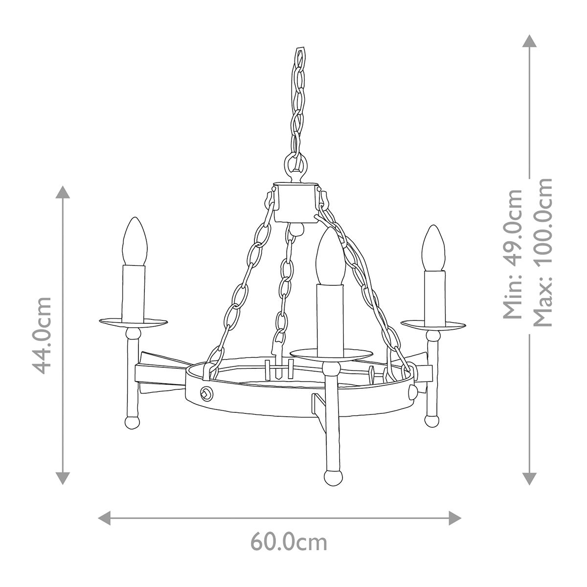 Cromwell Kronleuchter mit 3 Lichtern - Alte Bronze - Elsteadlighting - leuchtengrosshandel24