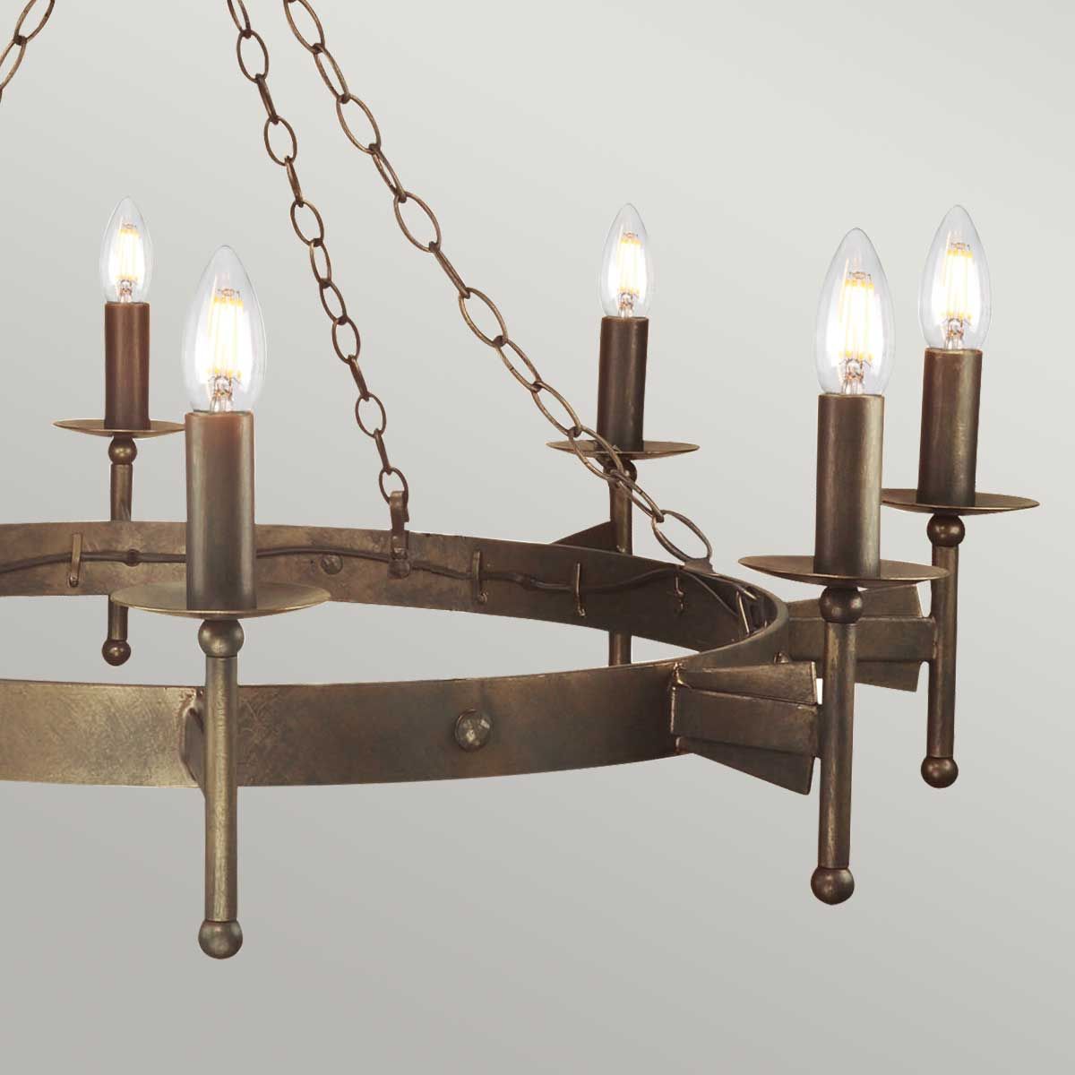 Cromwell Kronleuchter mit 8 Lichtern - Alte Bronze - Elsteadlighting - leuchtengrosshandel24