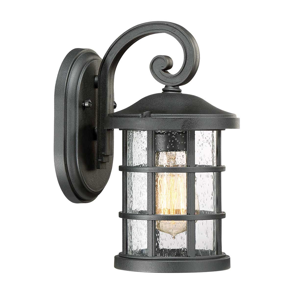 Crusade 1 - flammige kleine Wandlaterne - Erdschwarz - Elsteadlighting - QZ - CRUSADE - S - BLK