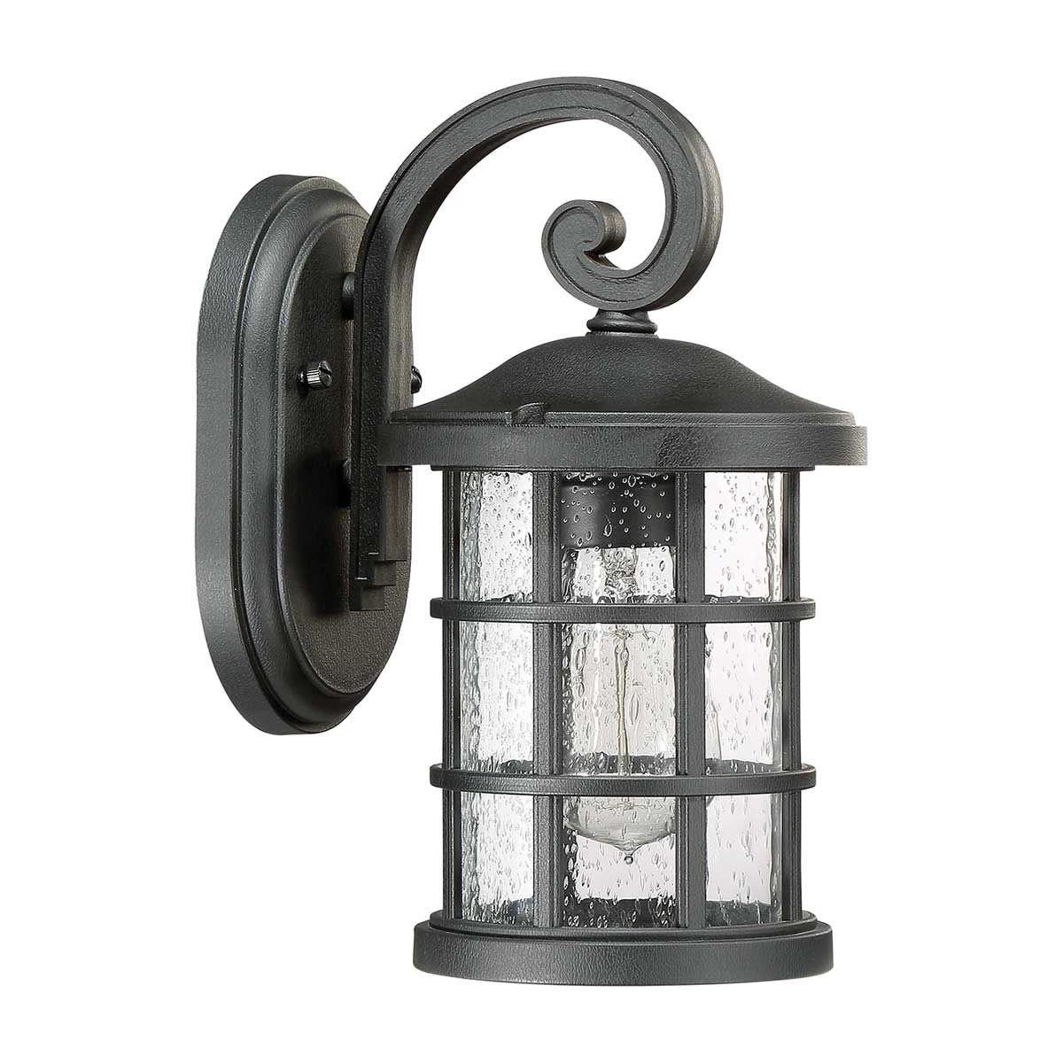 Crusade 1 - flammige kleine Wandlaterne - Erdschwarz - Elsteadlighting - QZ - CRUSADE - S - BLK