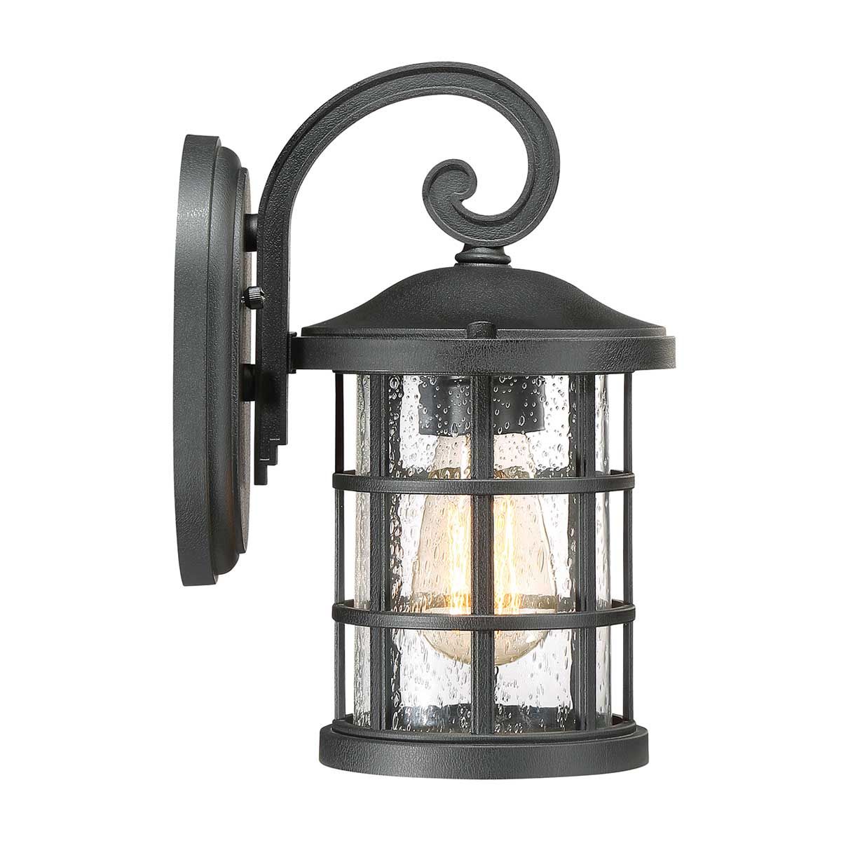 Crusade 1 - flammige kleine Wandlaterne - Erdschwarz - Elsteadlighting - QZ - CRUSADE - S - BLK