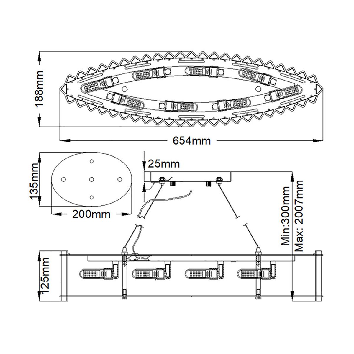 Crystal Skye Insel-Kronleuchter mit 8 Lichtern, Chrom - Elsteadlighting - leuchtengrosshandel24