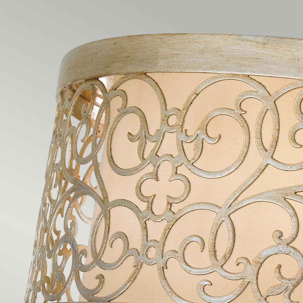 Deckenleuchte Arabesque mit 2 Lichtern, Blattsilber-Patina - Elsteadlighting - leuchtengrosshandel24