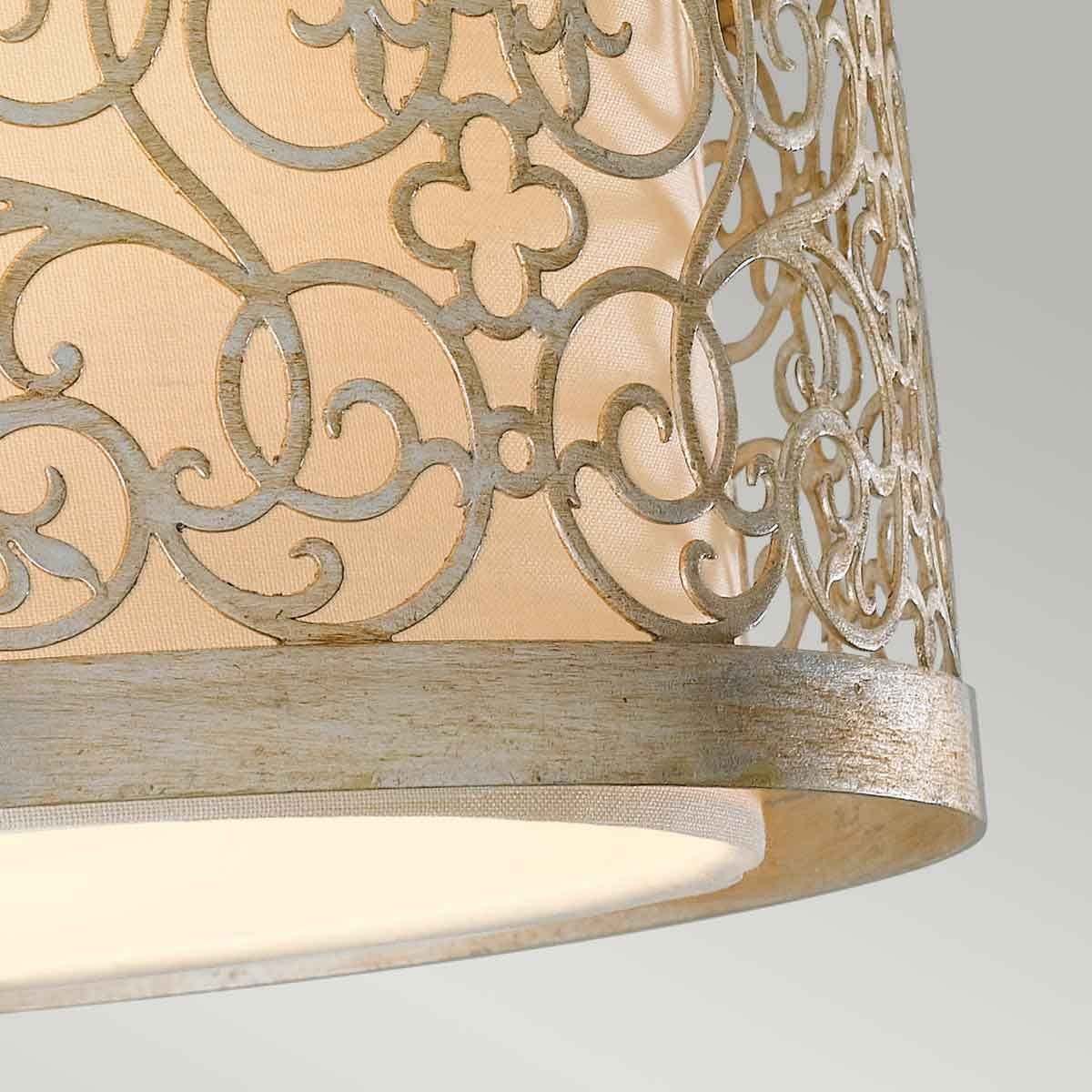 Deckenleuchte Arabesque mit 2 Lichtern, Blattsilber-Patina - Elsteadlighting - leuchtengrosshandel24