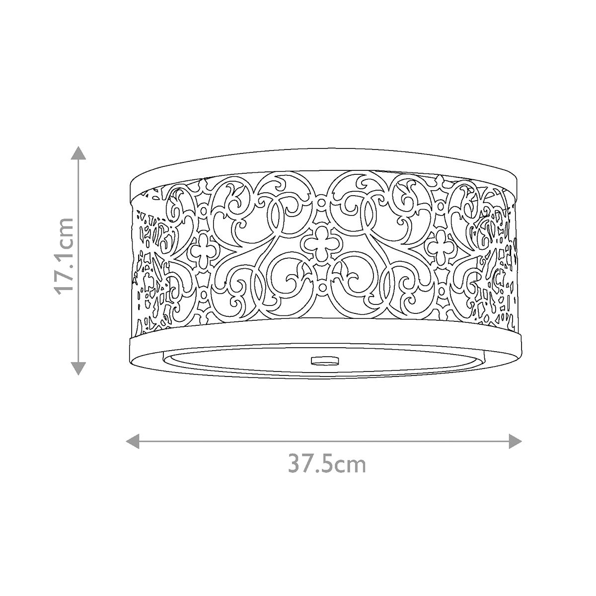 Deckenleuchte Arabesque mit 2 Lichtern, Blattsilber-Patina - Elsteadlighting - leuchtengrosshandel24