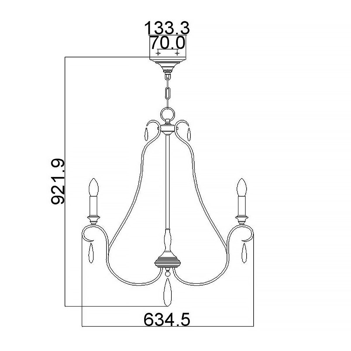 DeWitt Kronleuchter mit 5 Lichtern, Sonnenaufgangssilber - Elsteadlighting - leuchtengrosshandel24