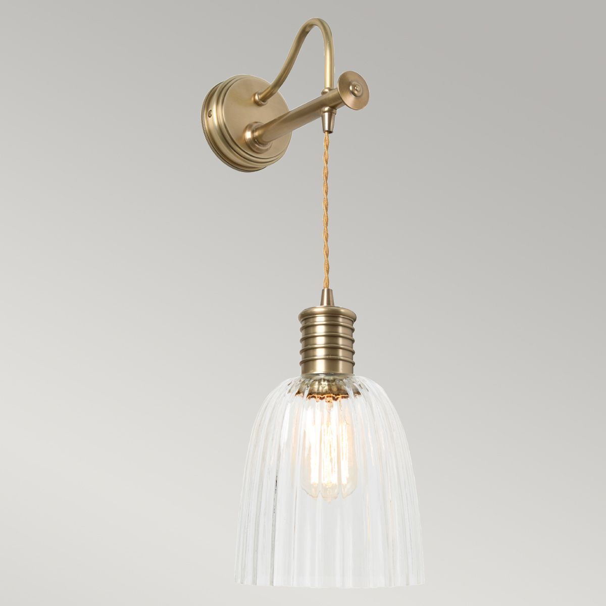 Douille 1-flammige Wandleuchte - Gealtertes Messing - Elsteadlighting - leuchtengrosshandel24