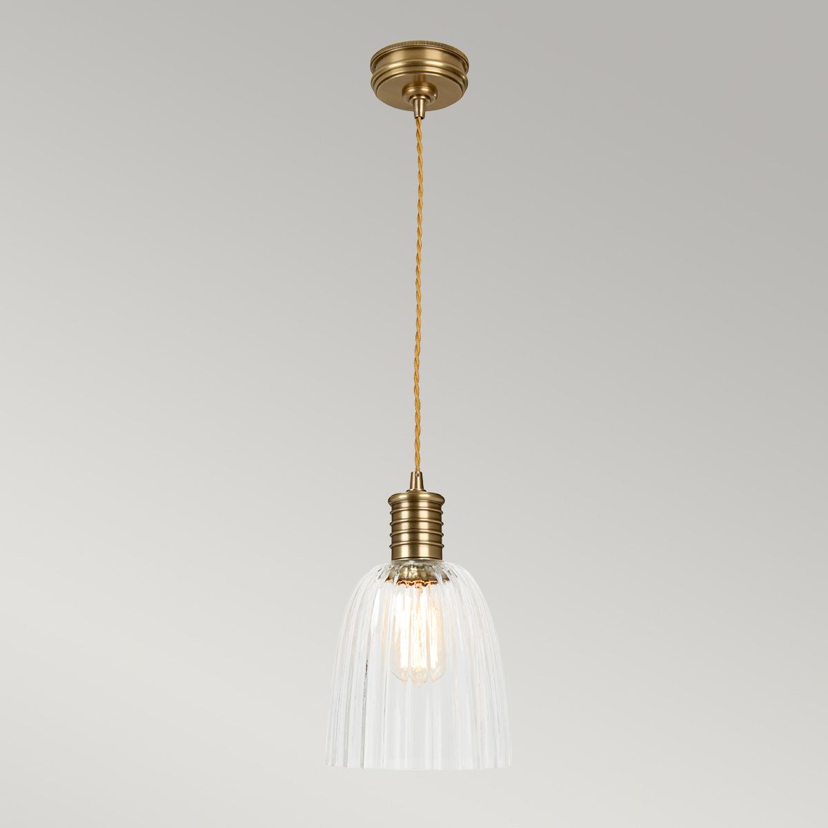 Douille 1-Licht-Pendelleuchte – gealtertes Messing - Elsteadlighting - leuchtengrosshandel24