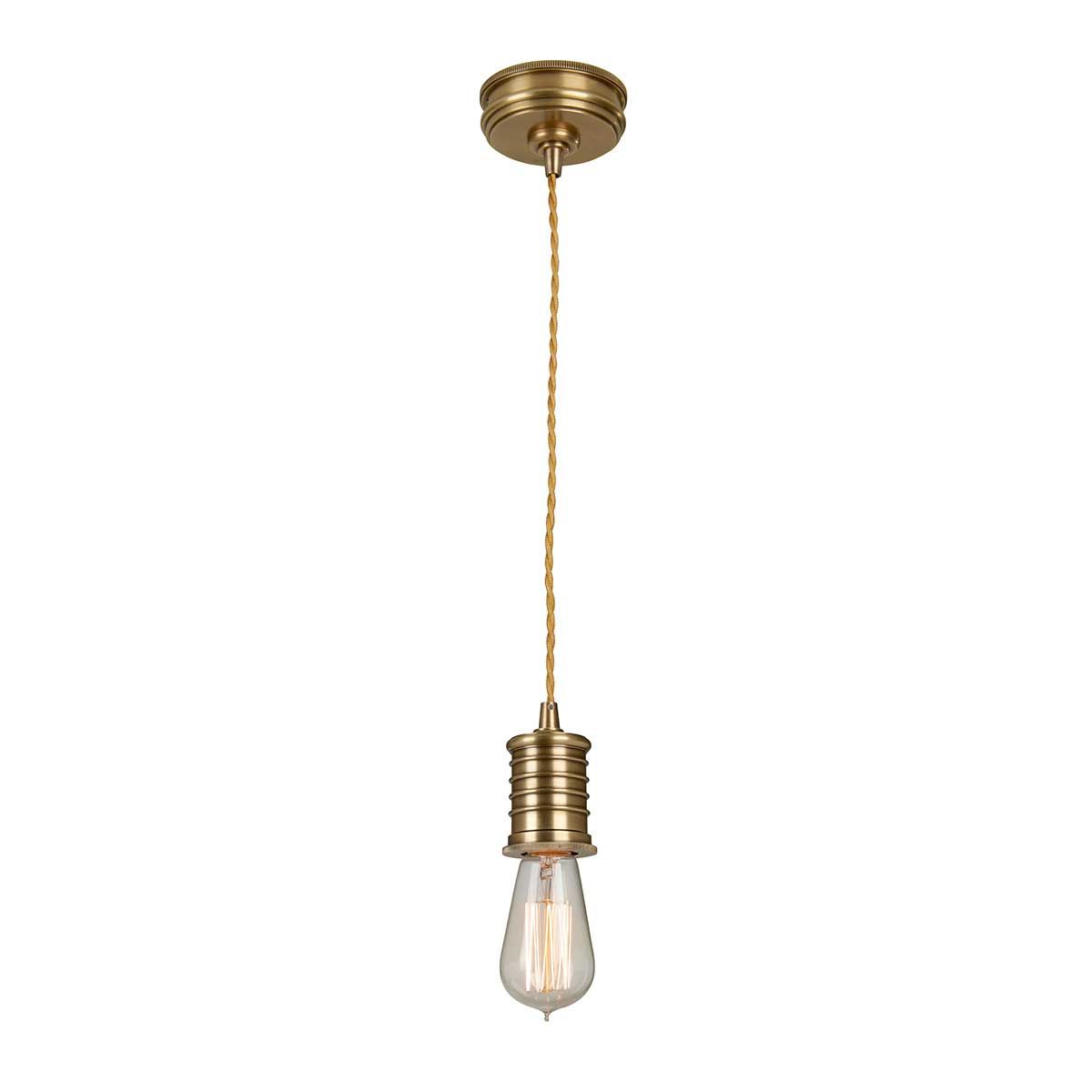 Douille 1-Licht-Pendelleuchte – gealtertes Messing - Elsteadlighting - leuchtengrosshandel24