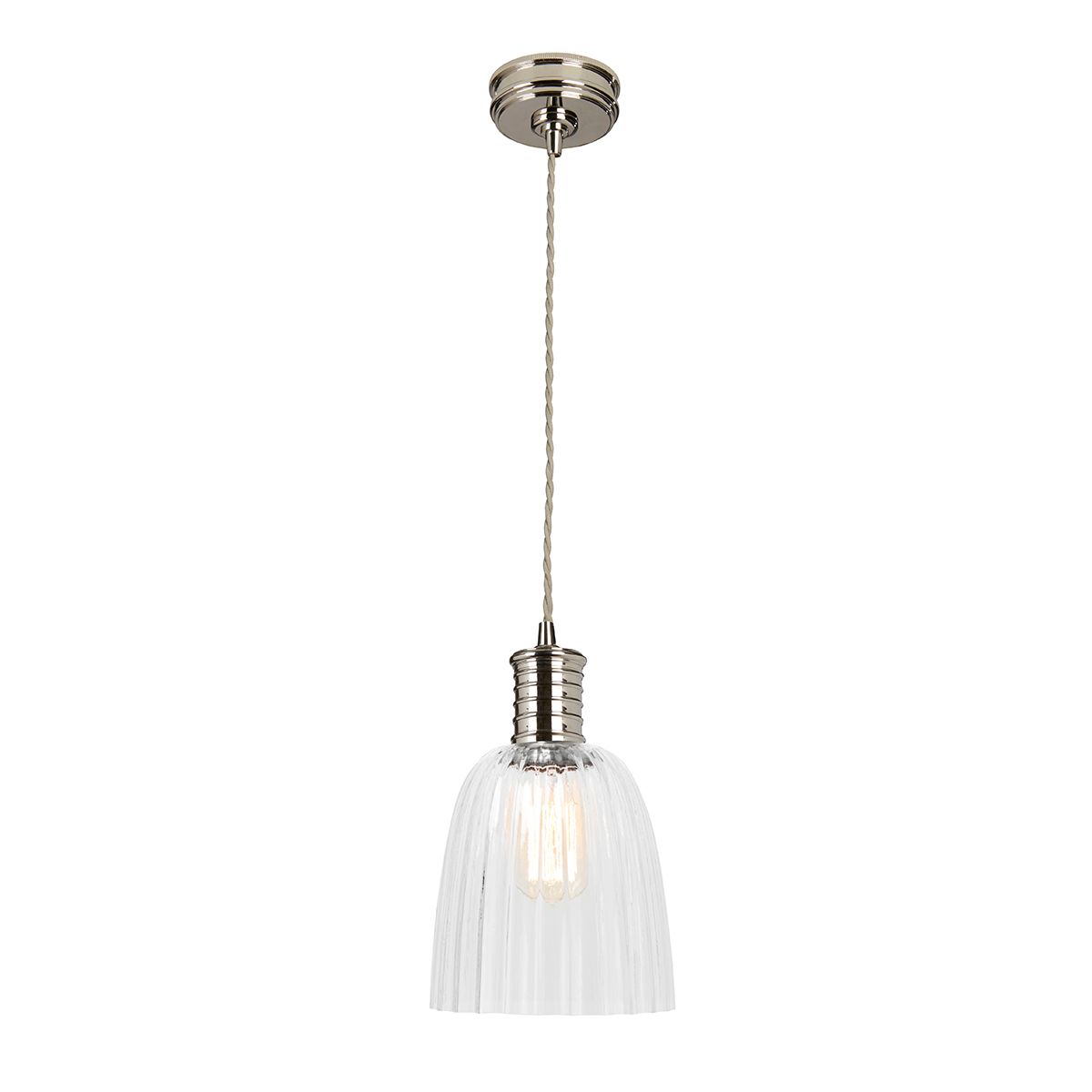 Douille 1-Licht-Pendelleuchte – Poliertes Nickel - Elsteadlighting - leuchtengrosshandel24