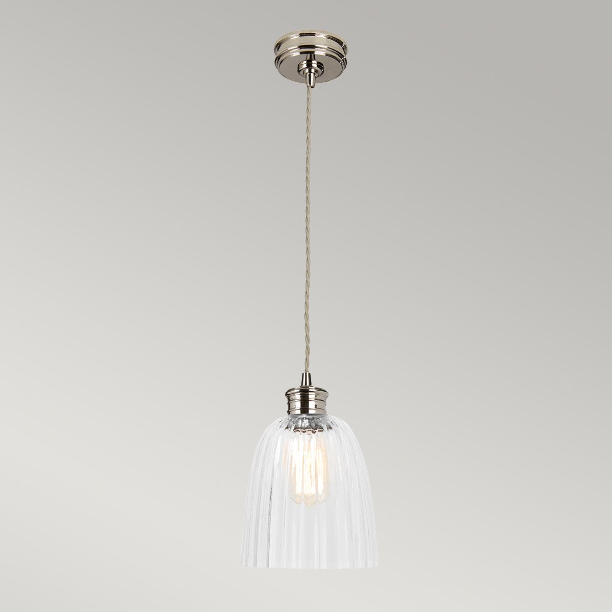 Douille 1-Licht-Pendelleuchte – Poliertes Nickel - Elsteadlighting - leuchtengrosshandel24