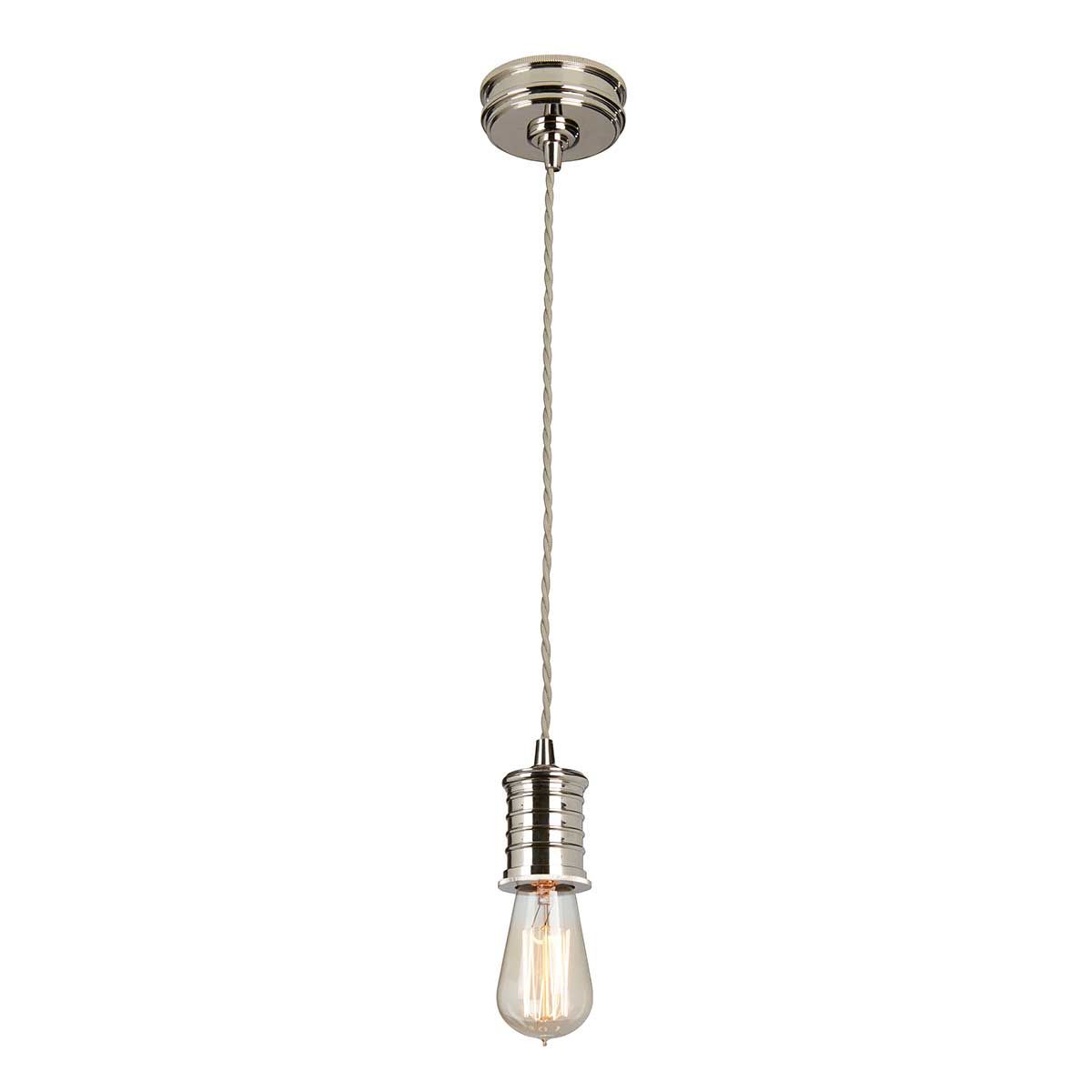 Douille 1-Licht-Pendelleuchte – Poliertes Nickel - Elsteadlighting - leuchtengrosshandel24