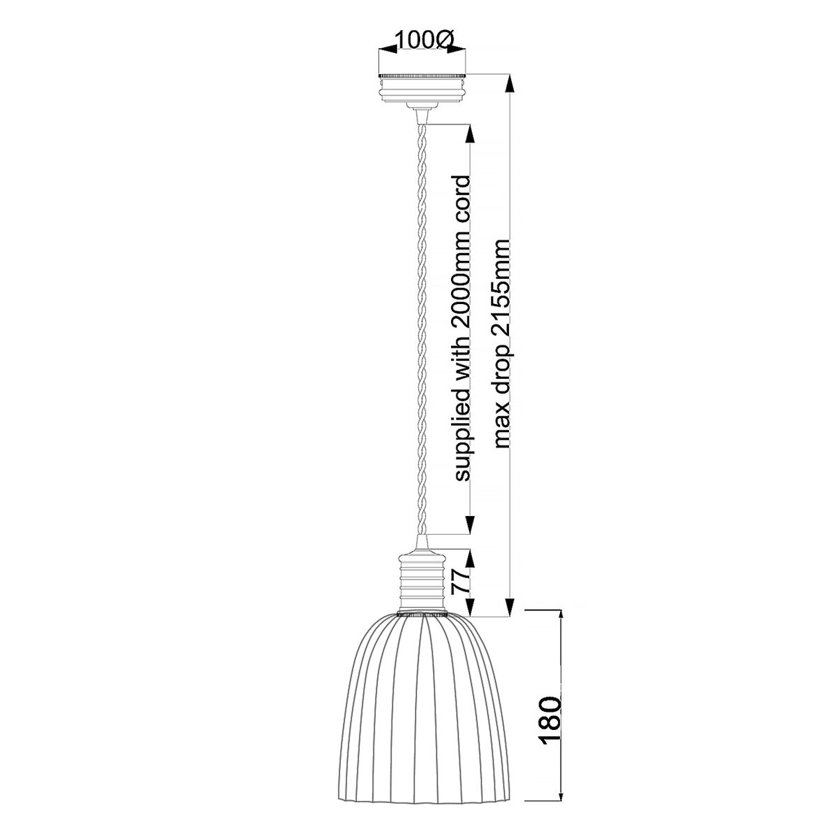 Douille 1-Licht-Pendelleuchte – Poliertes Nickel - Elsteadlighting - leuchtengrosshandel24