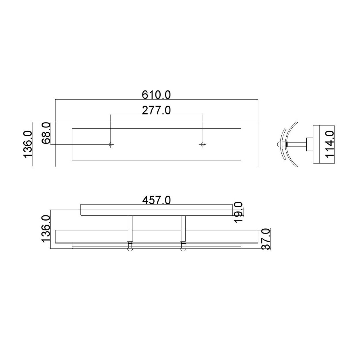 Duet 3-flammige Wandleuchte - Poliertes Chrom - Elsteadlighting - leuchtengrosshandel24