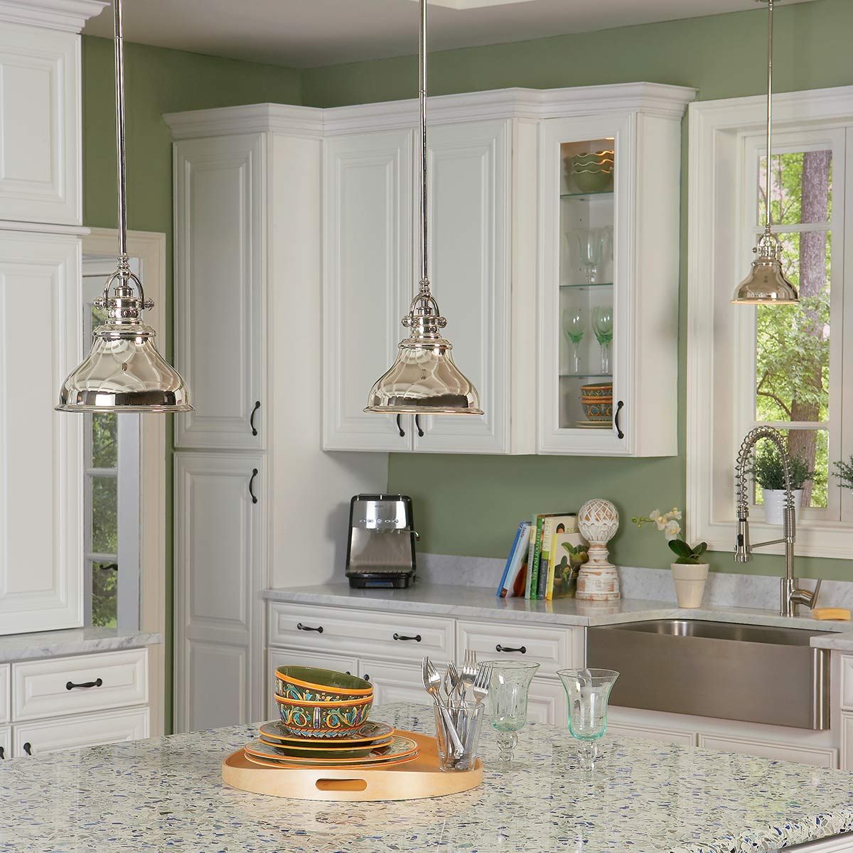 Emery 1-flammige Mini-Pendelleuchte - Imperialsilber - Elsteadlighting - leuchtengrosshandel24