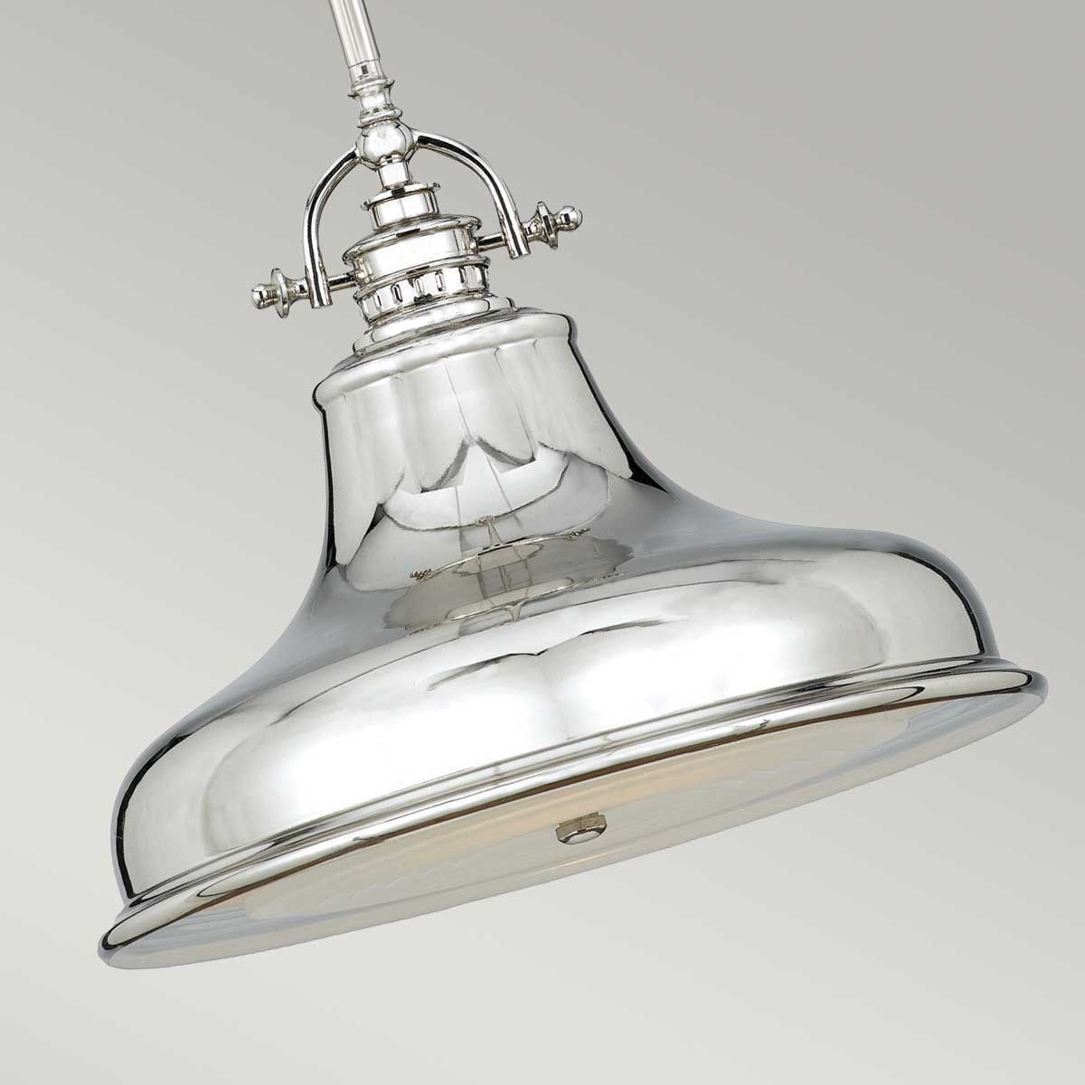 Emery 1-flammige Pendelleuchte, mittelgroß, Imperialsilber - Elsteadlighting - leuchtengrosshandel24
