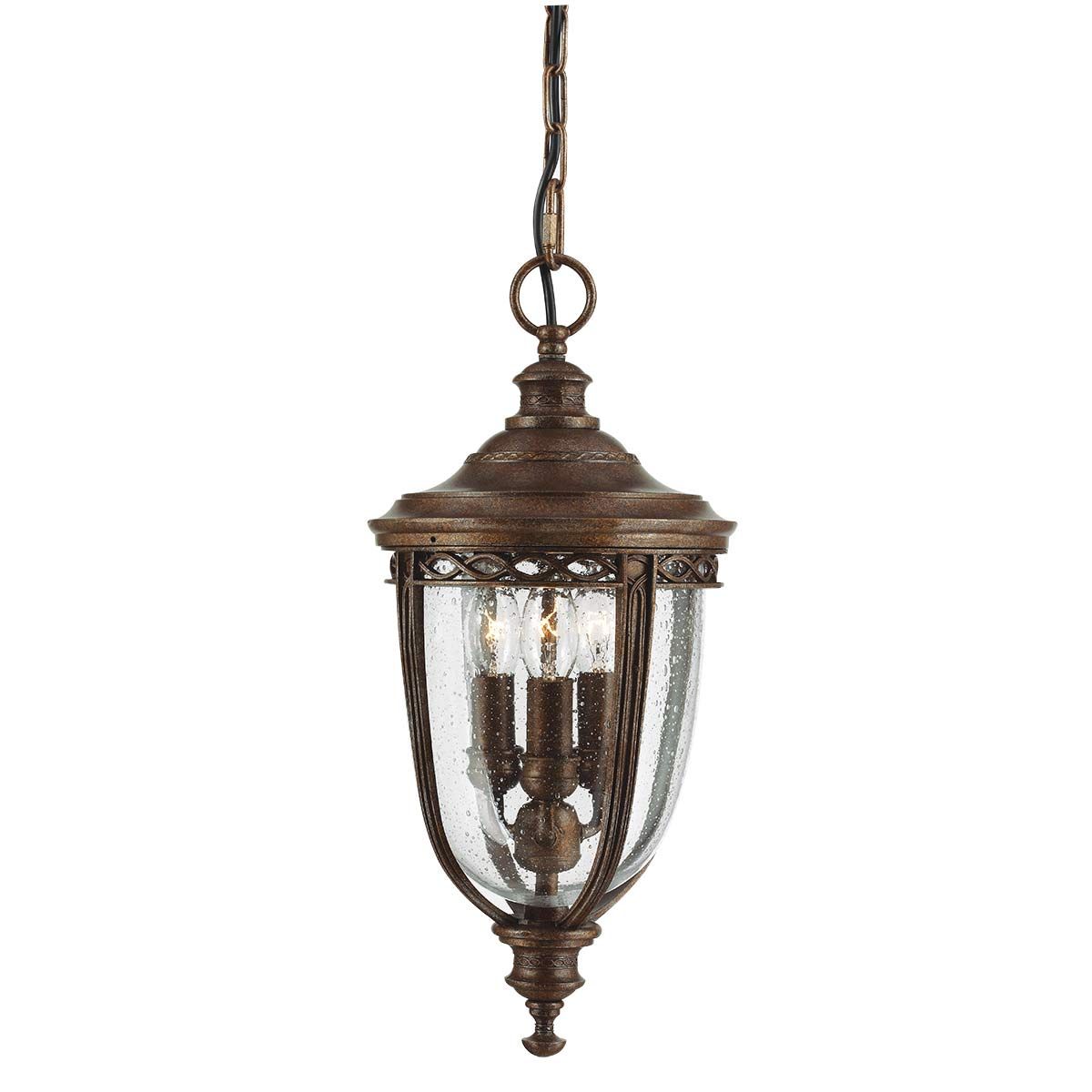 English Bridle 3 - flammige mittelgroße Kettenlaterne - Britische Bronze - Elsteadlighting - FE - EB8 - M - BRB