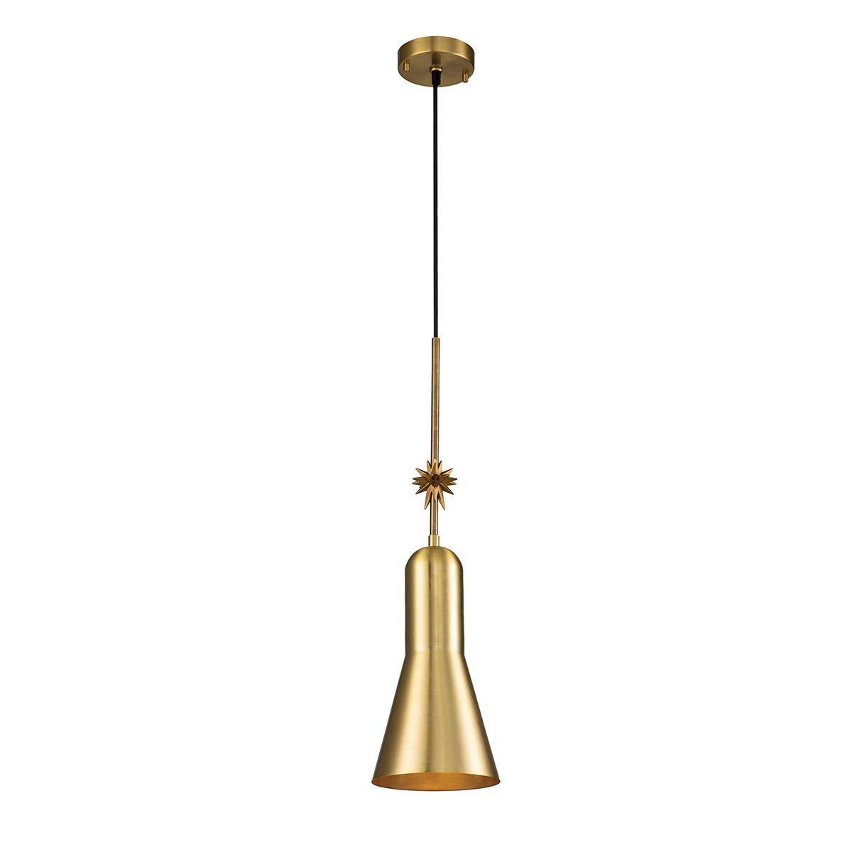 Etoile 1lt Medium Pendelleuchte - Gealtertes Messing und Blattgold - Elsteadlighting - leuchtengrosshandel24