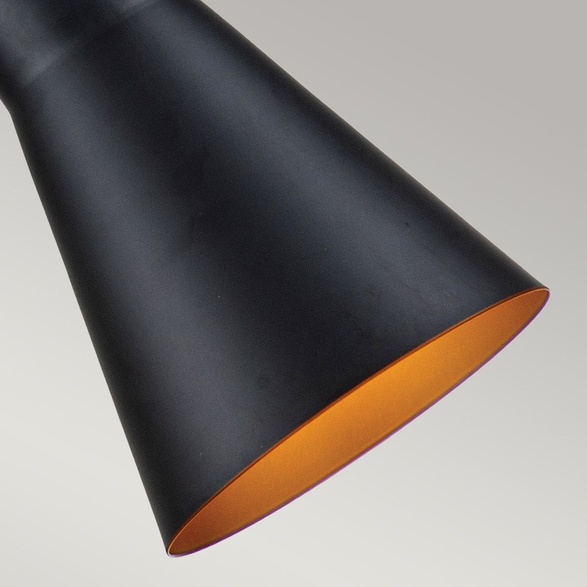 Etoile 1lt Medium Pendelleuchte - Mattschwarz und Blattgold - Elsteadlighting - leuchtengrosshandel24