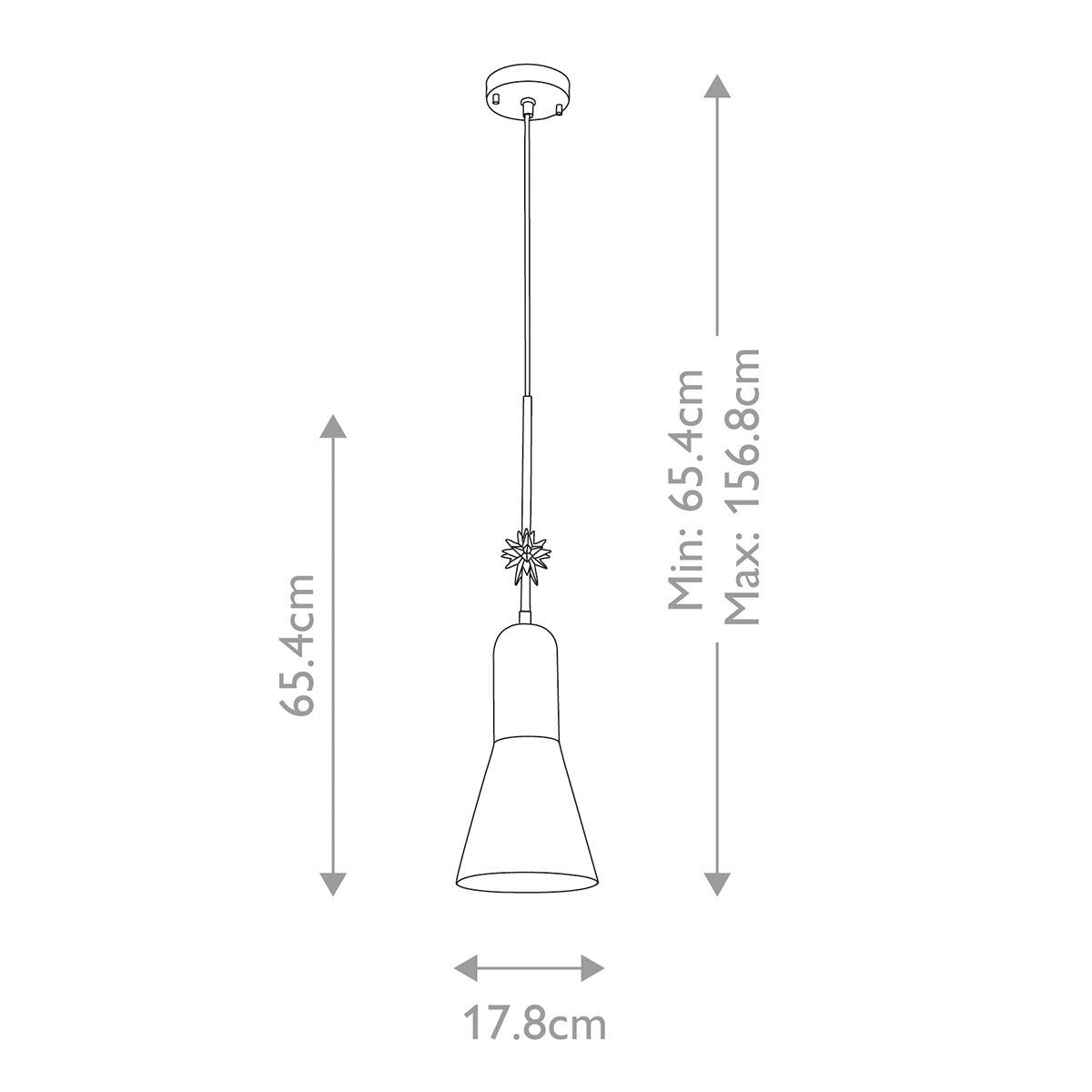 Etoile 1lt Medium Pendelleuchte - Mattschwarz und Blattgold - Elsteadlighting - leuchtengrosshandel24