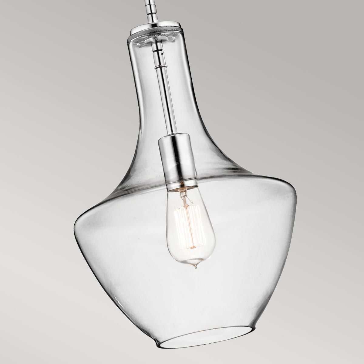 Everly 1-flammige kleine Pendelleuchte - Chrom - Elsteadlighting - leuchtengrosshandel24