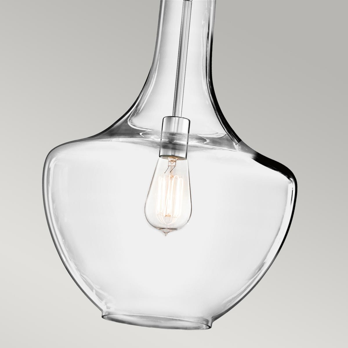 Everly Pendelleuchte, 1-flammig, mittelgroß, Chrom - Elsteadlighting - leuchtengrosshandel24