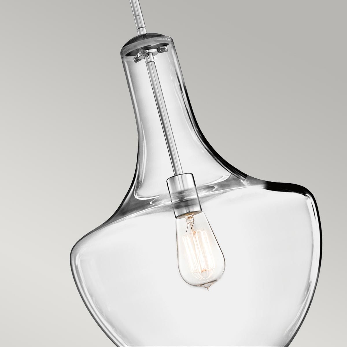Everly Pendelleuchte, 1-flammig, mittelgroß, Chrom - Elsteadlighting - leuchtengrosshandel24