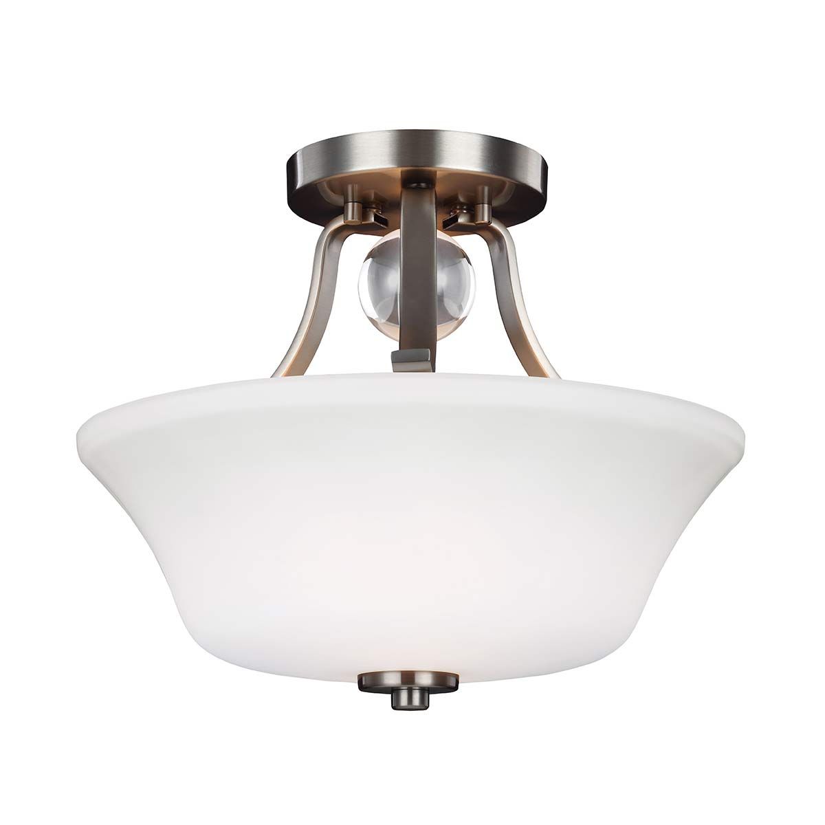 Evington 2-flammige Halbdeckenleuchte, Satin-Nickel - Elsteadlighting - leuchtengrosshandel24