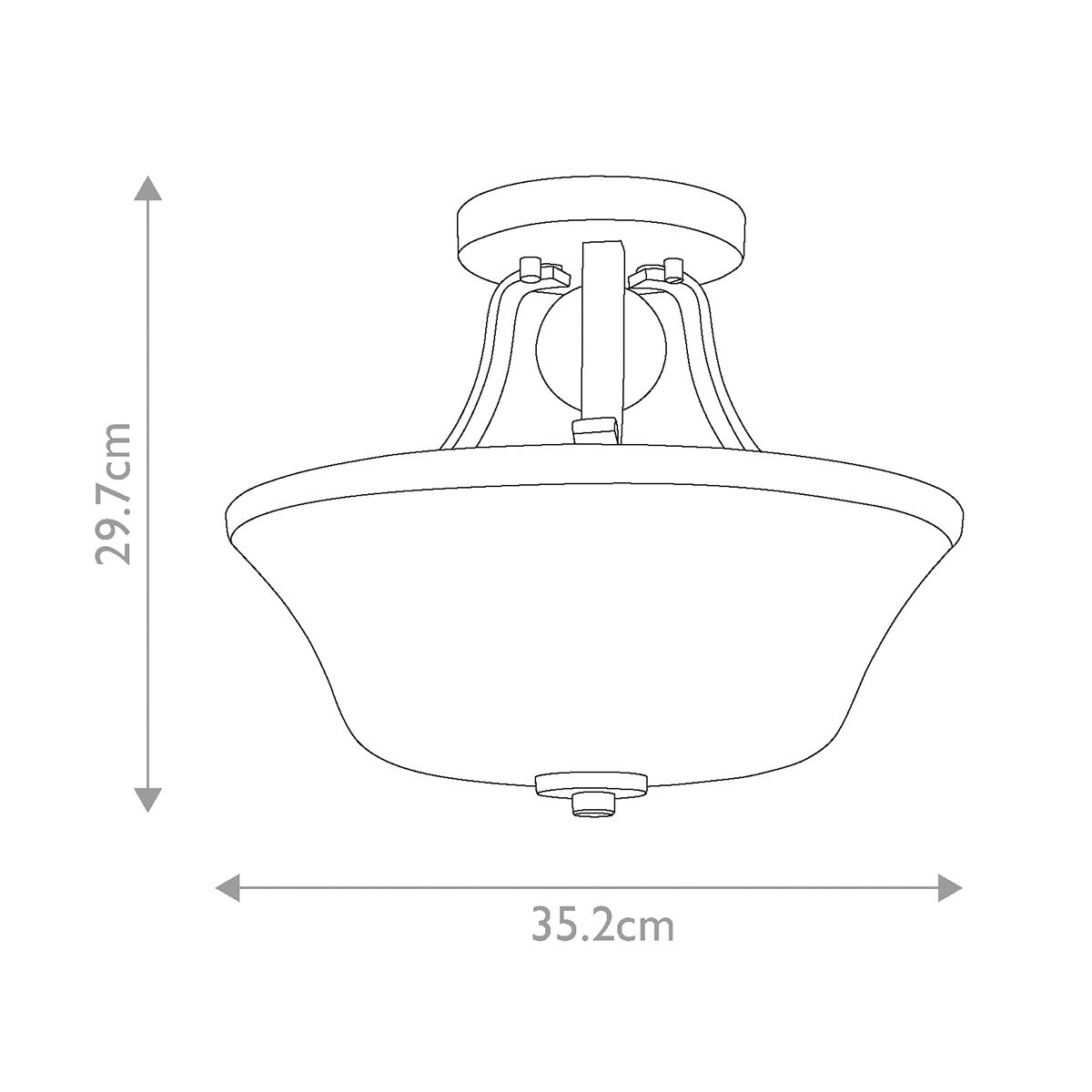 Evington 2-flammige Halbdeckenleuchte, Satin-Nickel - Elsteadlighting - leuchtengrosshandel24