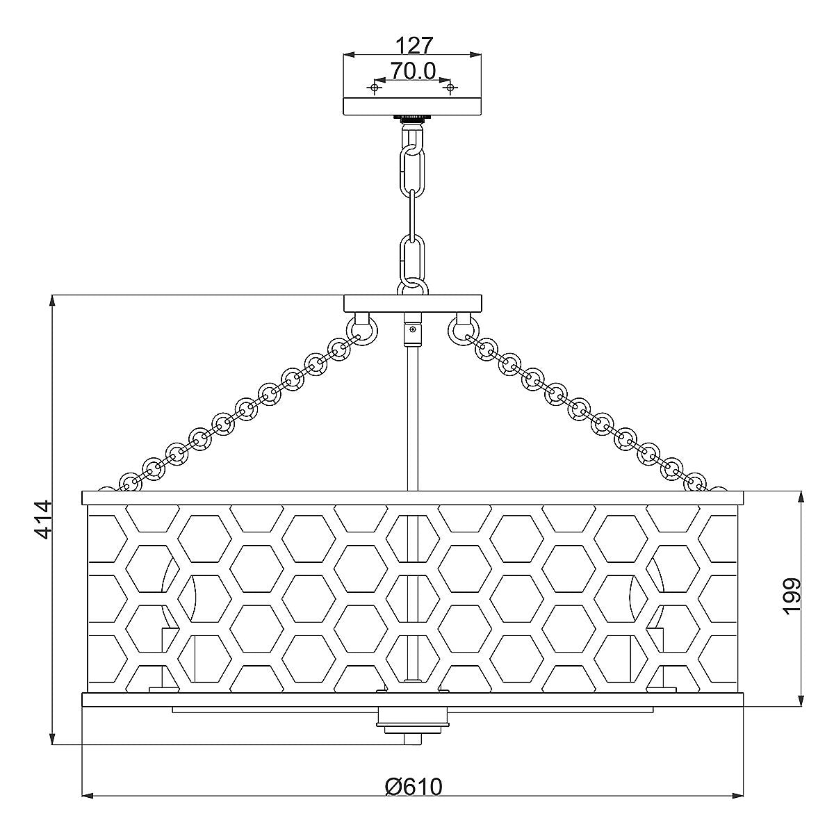 Felix 6-flammige Pendelleuchte - Sonnenuntergangsgold - Elsteadlighting - leuchtengrosshandel24