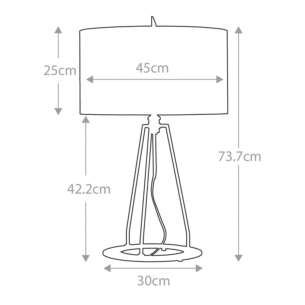 Ferrara Tischlampe - Dunkelgraues poliertes Gold mit grauem Schirm und metallisch-goldenem Futter - Elsteadlighting - leuchtengrosshandel24